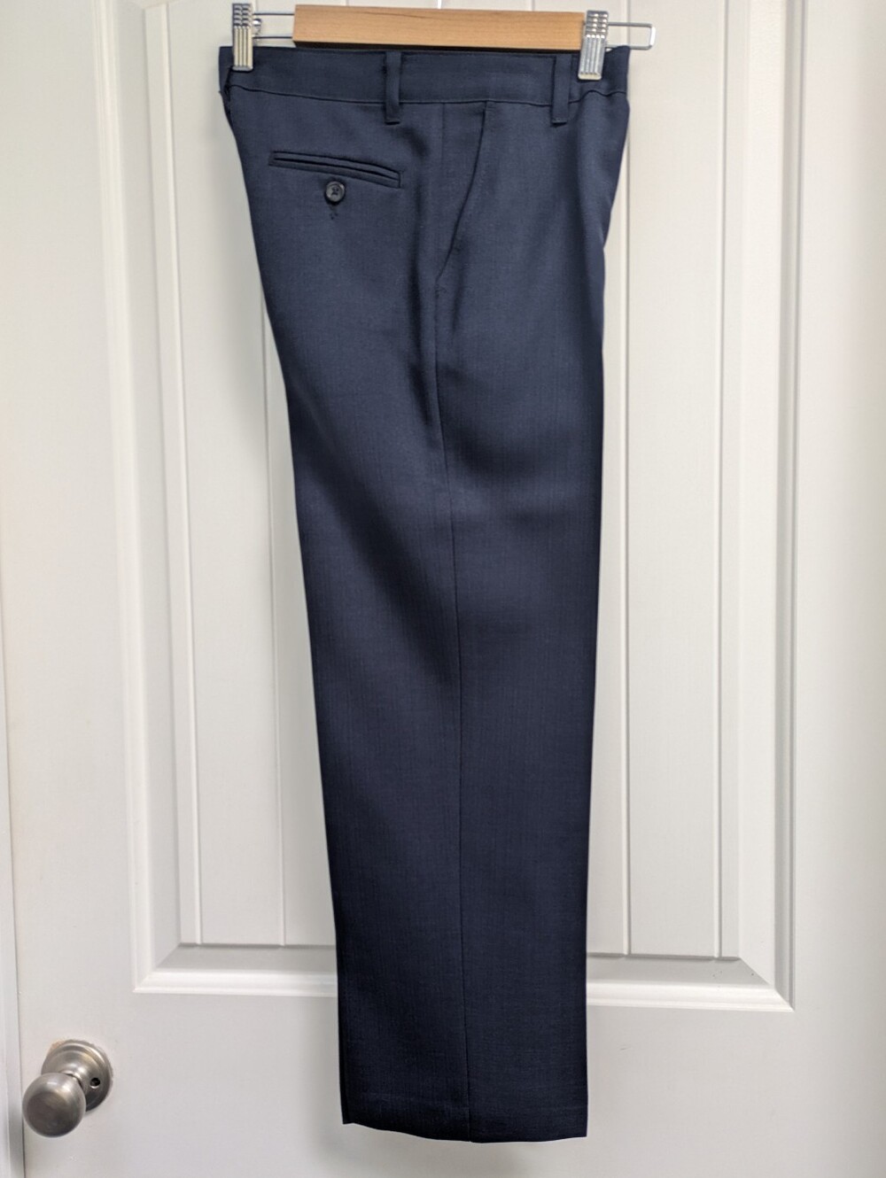 Boy's Classic Navy Herringbone Dress Pants